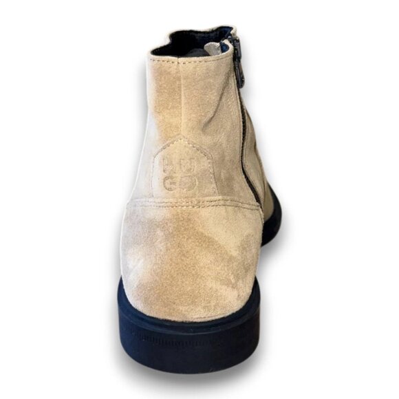 HUGO Kerr Side-Zip Ankle Boots Men's Beige Leather US 9 (UK 8 EU 42) MSRP $199 - Picture 3 of 4